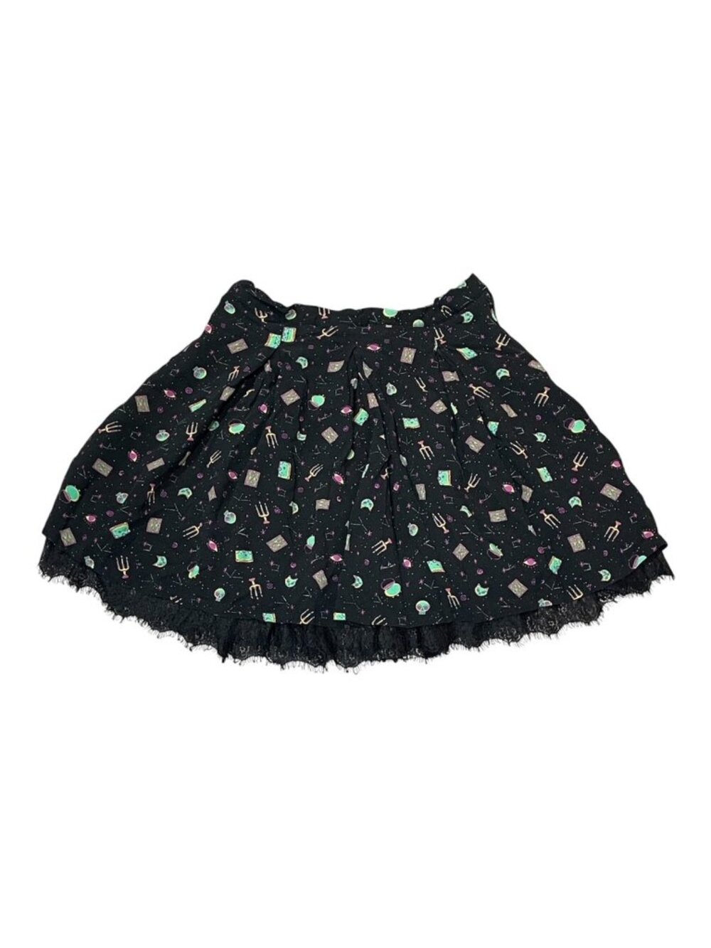 Disney Parks HER UNIVERSE Hocus Pocus Skirt Black Cat Dress Shop Lace Medium